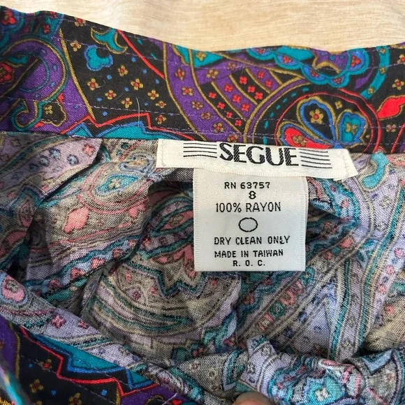 Paisley Vintage High Waist Skirt - Picture 4 of 6